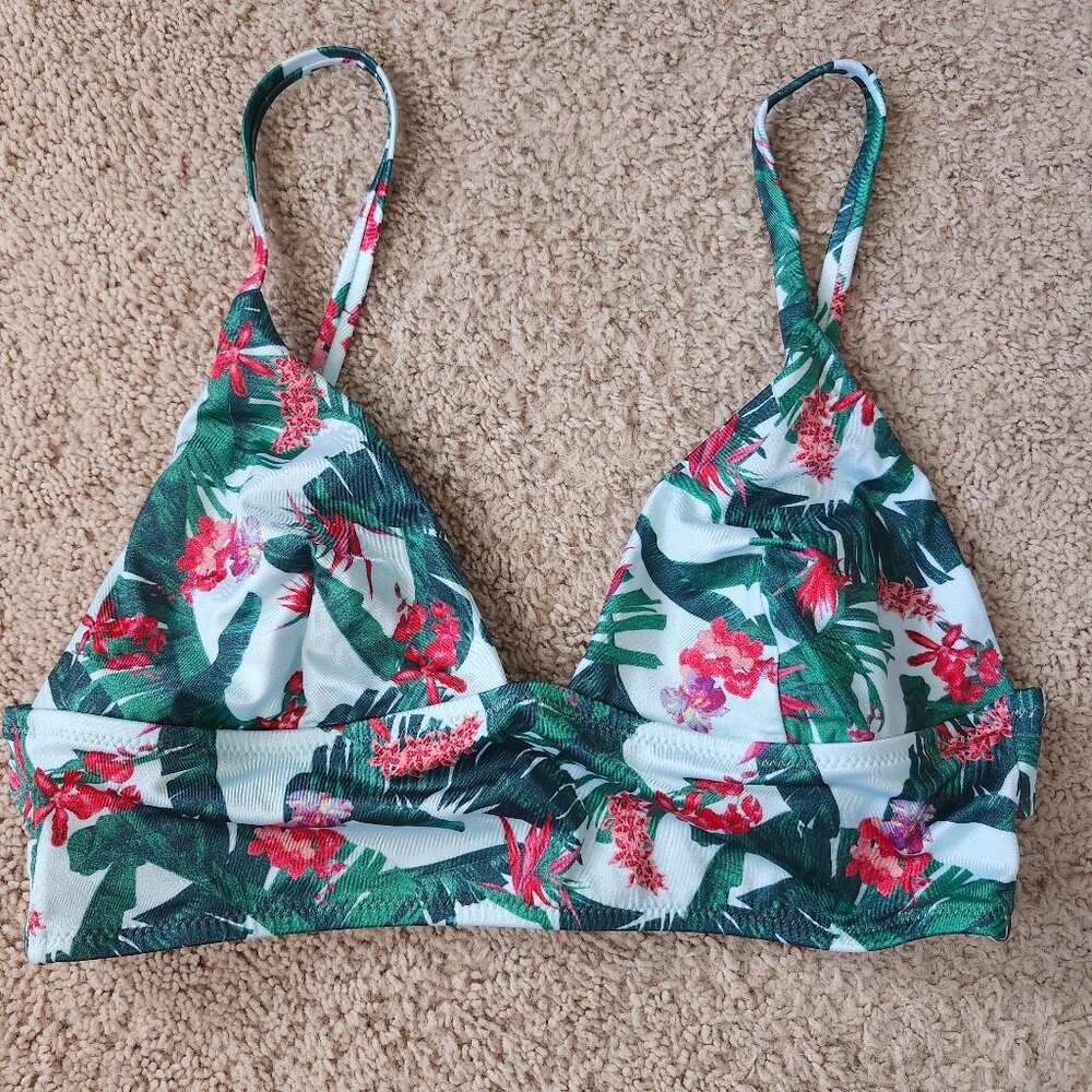 Victoria Secret Triangle Swim Top Tropical Floral M